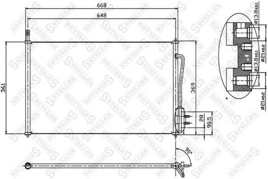 Радиатор кондиционера (конденсатор) STELLOX 10-45001-SX