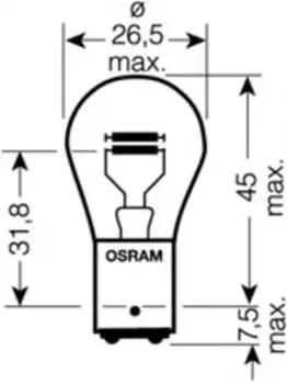 Автолампа галогенная OSRAM 7537 BAY15d