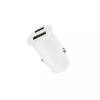 автозарядка в прикуриватель! АЗУ USB-A+USB-C, 2.4 A белая\ 18-2229 REXANT