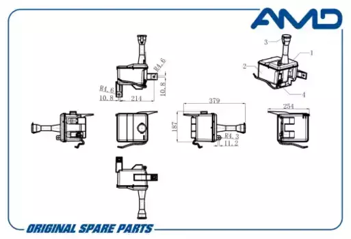 бачок омывателя стекла!\ Chevrolet Lanos 05> AMD.WT15 AMD