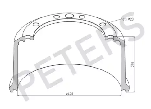 Тормозной барабан PETERS 046.425-00A