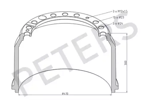 Тормозной барабан PETERS 036.403-00A