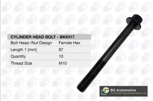 Болт головки блока цилиндра (ГБЦ) BGA BK6317