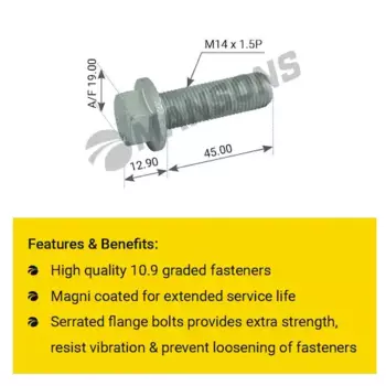 болт кардана! M14x1.5x57/45 \MAN 400.816 MANSONS