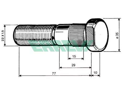 болт колесный! M22x1.5x77 \SAF