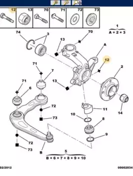 болт крепления шаровой опоры! M10x1.5x58\ Peugeot 206 98> 3522 43 PSA