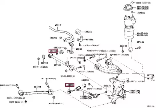 болт подвески регулировочный!\Lexus LS 4.0i 94-00 48190-22030 TOYOTA / LEXUS