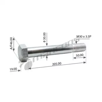 болт полурессоры оцинкованный! M30x3.5x205\ BPW