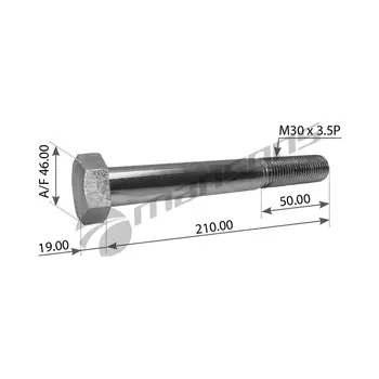 болт реактивной тяги! M30x3.5x210/50мм\ BPW