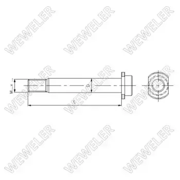 болт рессоры !M27x2x186 головка круглая с юбкой \SCHMITZ C401227G WEWELER