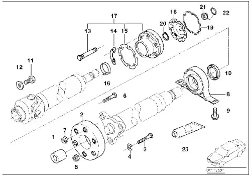 Болт с наружным Torx c рифленой головкой !M10x52-ZNS3 \BMW 1' E82, 3' E90, LCI, E92, E93 26 11 7 526 322