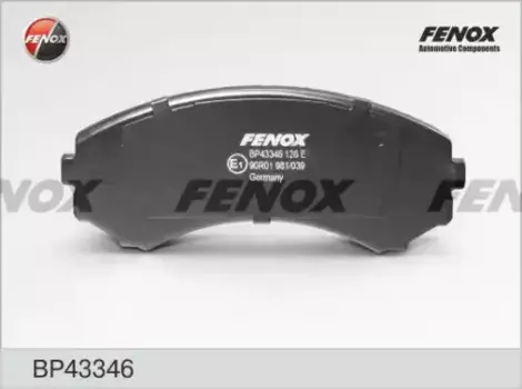 Тормозные колодки дисковые передняя ось FENOX BP43346