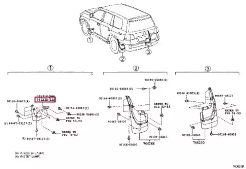 брызговик передний левый!\ Toyota Land Cruiser 200, Lexus LX450d/LX570 76622-60130 TOYOTA / LEXUS