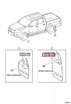брызговик задний левый!\ Toyota Hilux 8 766260K290 TOYOTA / LEXUS