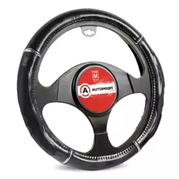 Чехол на руль AUTOPROFI GL-1025 BK.WOOD (M) экокожа гелевый наполнитель размер M 37-39 см