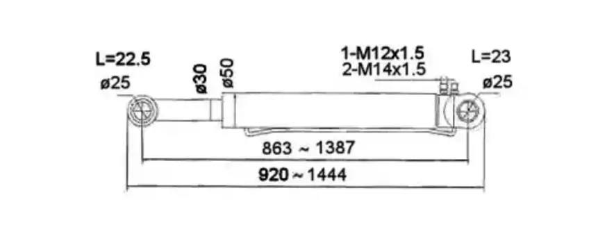 цилиндр подъема кабины!\DAF XF95/105 731876 ERREVI