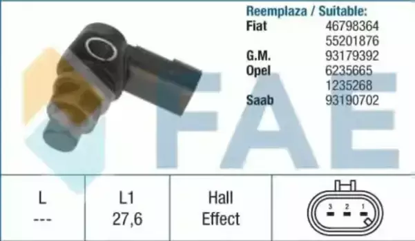датчик положения коленвала!\ Alfa Romeo 156 1.9-2.4JTD, Opel Astra 1.9CDTi 79172 FAE