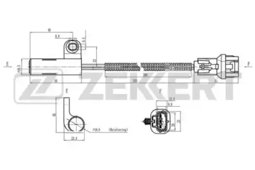 Датчик положения коленвала Jeep Grand Cherokee I II 96- Wrangler II 96- SE-4092 ZEKKERT