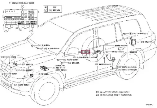 датчик положения кузова!\ Toyota Land Cruiser, Lexus LX450/LX570/LX570 89407-60031 TOYOTA / LEXUS