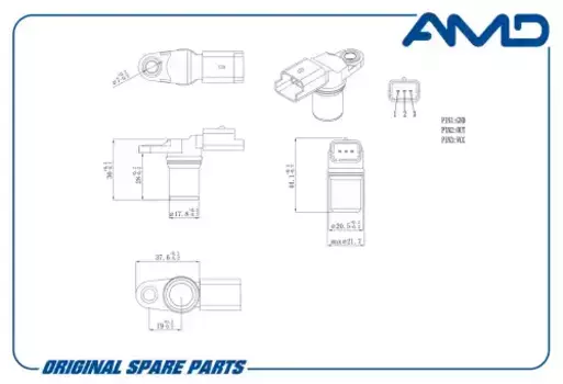 Датчик положения распредвала 8200285798 ! \NISSAN Qashqai I J10E 2.0dCi 2007-2013 X-Trail II T31 -20 AMD.SEN325 AMD