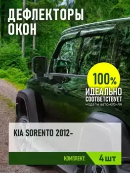 ДЕФЛЕКТОР ОКОН (НАКЛАДНОЙ СКОТЧ 3М) 4 ШТ. KIA SORENTO II РЕСТАЙЛИНГ 2012- ВНЕДОРОЖНИК REINWV387 REIN