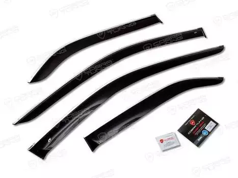 Дефлекторы окон для Nissan Murano I (Z50) 2002-2008 ХРОМ.МОЛДИНГ +вл.салф 'CT' N10402CR COBRA TUNING