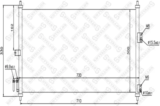 Радиатор кондиционера (конденсатор) STELLOX 10-45170-SX
