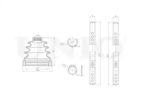 DUC-30104K Пыльник ШРУС, комплект UNIO