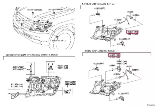 Фара TOYOTA / LEXUS 8113060D12