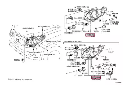 Фара TOYOTA / LEXUS 8114560J20