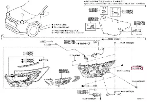 Фара TOYOTA / LEXUS 81185-42842