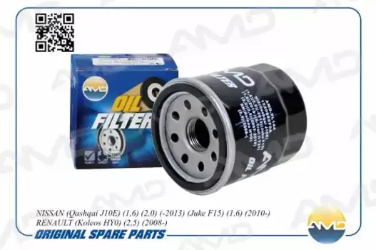 Фильтр масляный AMD AMD.FL144 Nissan Qashqai I J10E 1.6/2.0 07-13/Juke F15 1.6 10>