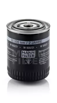 Фильтр масляный MANN-FILTER W 930/21 Audi A4/A6/A8/S4/S8 2.4-2.8 24V/30V 94>, VW Passat 2.8