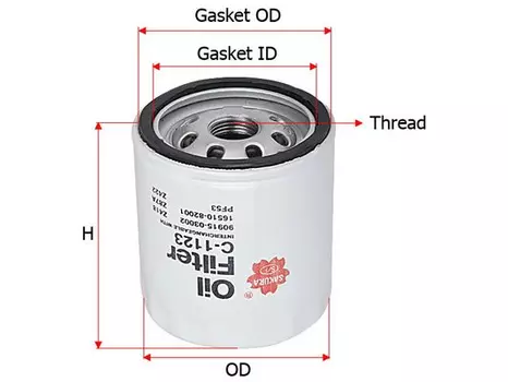 Фильтр масляный SAKURA C1123 Chrysler Neon/PT Cruiser/Stratus/Voyager 1.8-3.0 84>