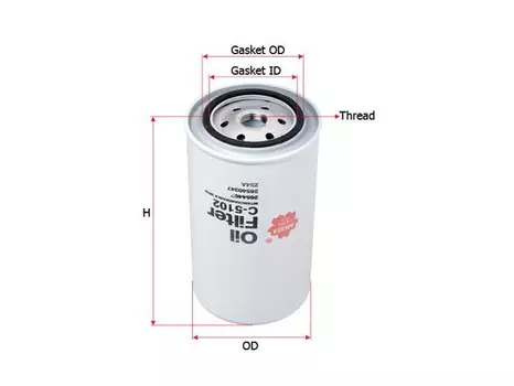 Фильтр масляный SAKURA C-5102 JCB