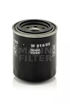 Фильтр масляный MANN-FILTER W 814/80 Opel Vectra 1.5D/1.7D 88>, Honda Accord 2.0i 90>
