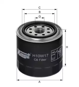 Фильтр масляный HENGST H10W17 Nissan Almera/Primera/Sunny 1.7D-2.0D 82>