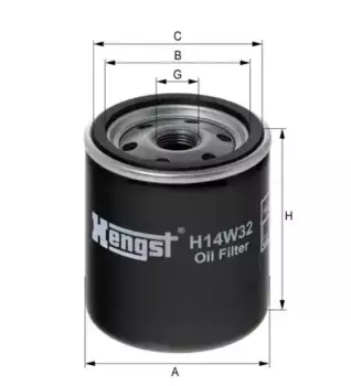 Фильтр масляный HENGST H14W32 Toyota Land Cruiser J10 4.2TD 1HD-FTE 150kW/4.7i 2UZ-FE 173/175kW 98>
