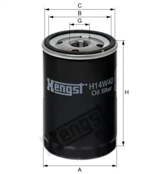 Фильтр масляный HENGST H14W40 MB W201/W124/W126 1.8-3.0 82-95