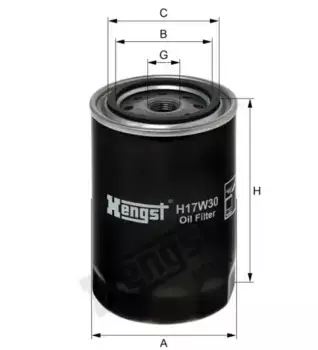 Фильтр масляный HENGST H17W30 Audi A4 1.8T 95>, Skoda Superb 1.8T02>, VW Passat 1.8T 97>