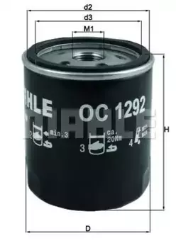 Фильтр масляный KNECHT OC1292 Ford C-Max II/Focus III 2.0TDCi 14>