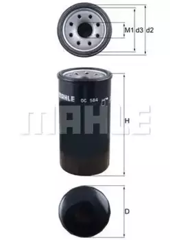 Фильтр масляный KNECHT OC584 Isuzu Trooper, Opel Monterey 3.0DTi 98>
