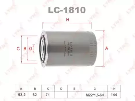Фильтр масляный LYNXAUTO LC-1810