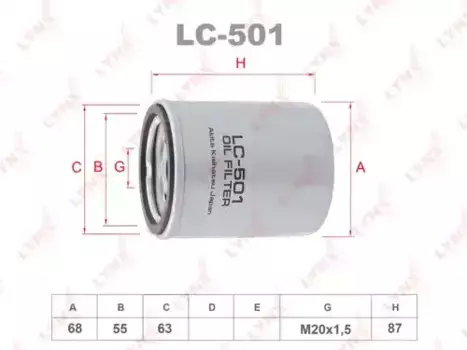 Фильтр масляный LYNXAUTO LC-501