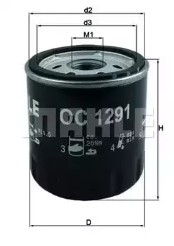 Фильтр масляный MAHLE OC1291 Audi A1, Skoda Fabia, VW Polo 1.4TDI 14>