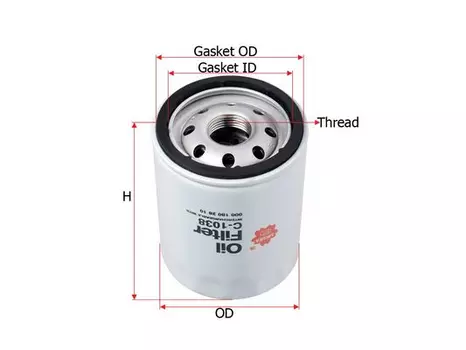 Фильтр масляный SAKURA C1038 Mitsubishi Colt 1.1-1.5 04>, Smart Forfour 1.3-1.5 04>