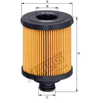Фильтр масляный HENGST E107HD166 Opel Agila/Corsa/Meriva 1.3CDTI, Fiat Linea 1.3JTD 03>
