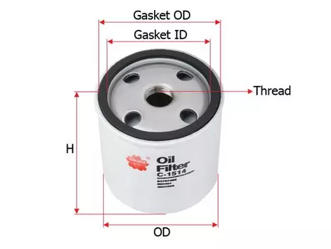 Фильтр масляный SAKURA C1514 Opel Ascona/Astra/Omega/Kadett/Vectra 1.3-3.0i 85>