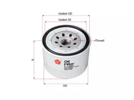 Фильтр масляный SAKURA C1504 Mazda 323 1.7D 86-89/89>/626 2.0D 83-87
