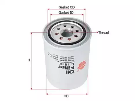 Фильтр масляный SAKURA C1812 Nissan Primera/Sunny/Terrano/Patrol 2.0D-4.2TD 88>